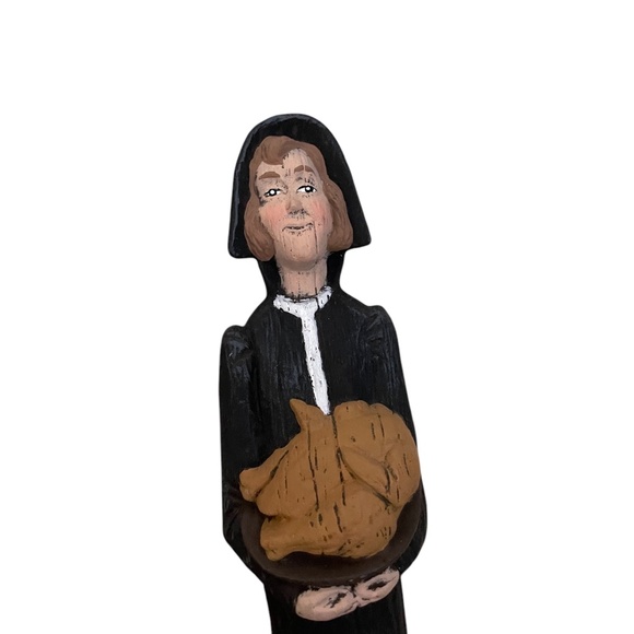 Vintage Ceramic Thanksgiving Pilgrim Stick People - Picture 9 of 9